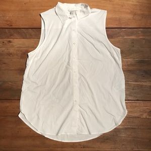 H&M Sleeveless White Button Down Size 14